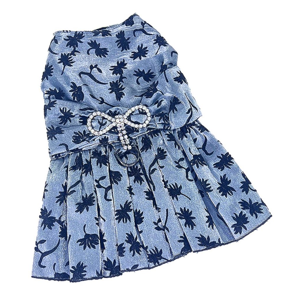 Crystal Bow Silver Party Dress